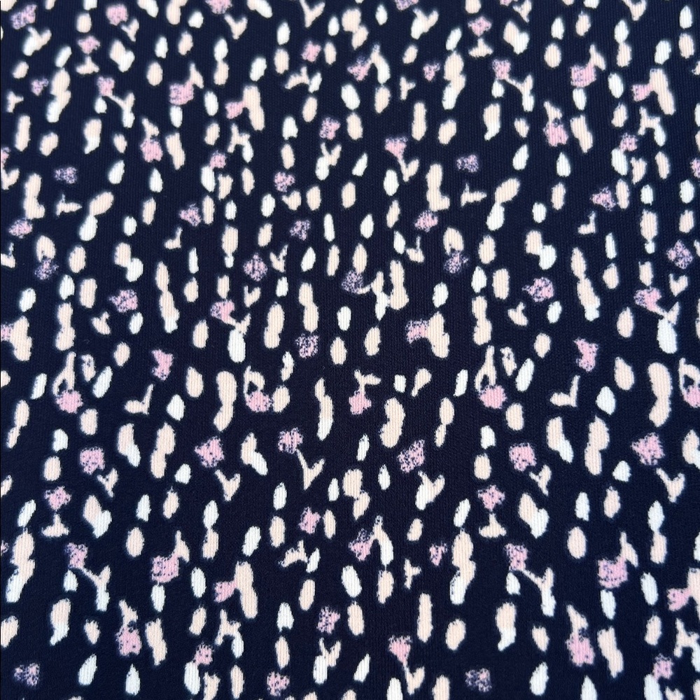 Ann Taylor Factory Navy Patterned Top Long Sleeved Business Casual Size Large - Picture 3 of 9